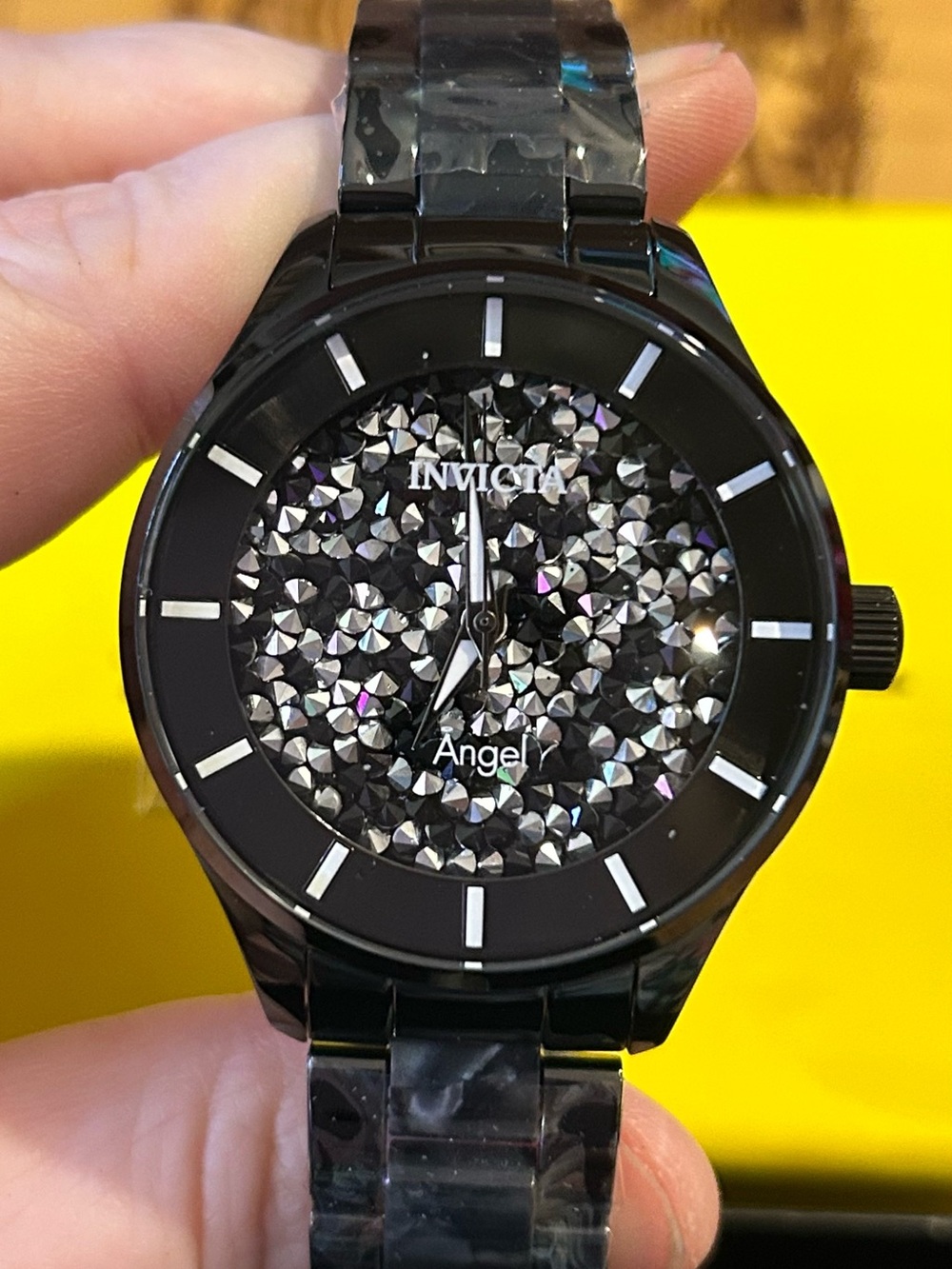 Invicta Black Crystal Pavé Angel Bracelet Watch - Picture 2 of 5